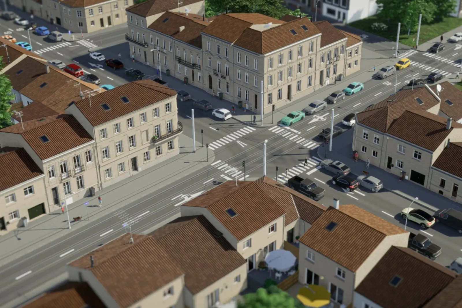Rues et maisons de ville françaises dans Cities: Skylines II